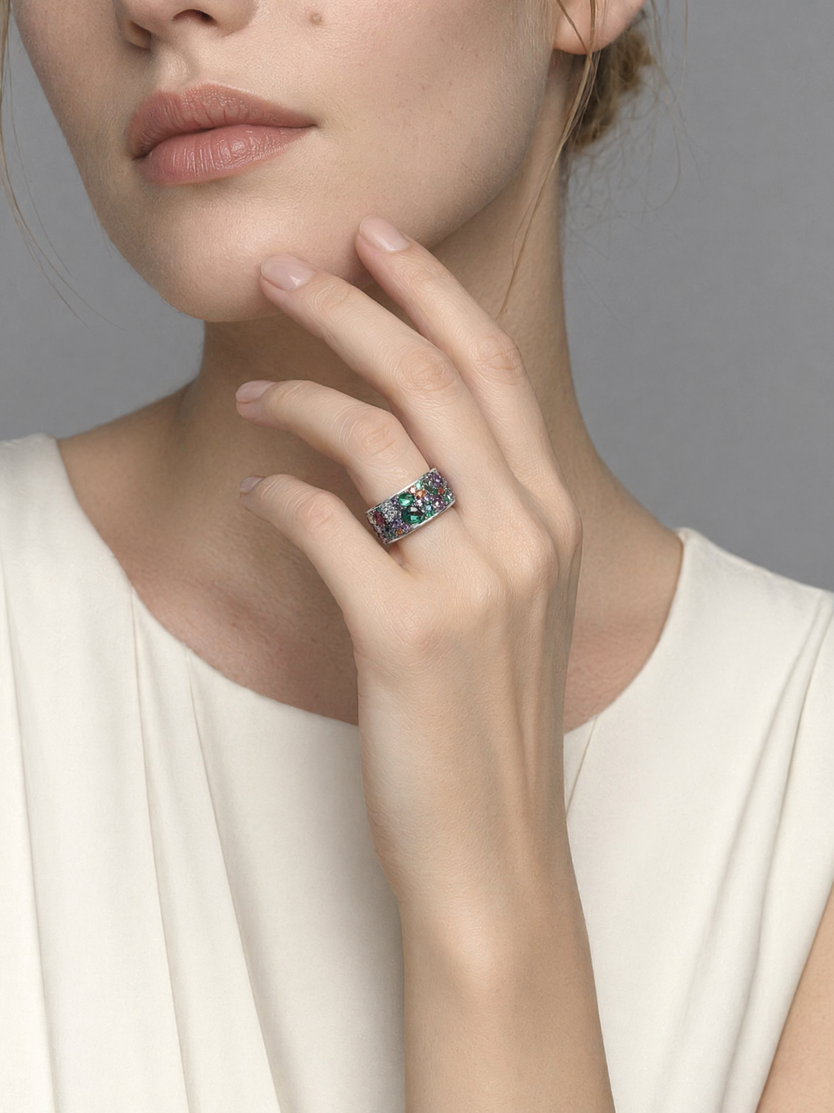 Mosaic Garden Statement Ring