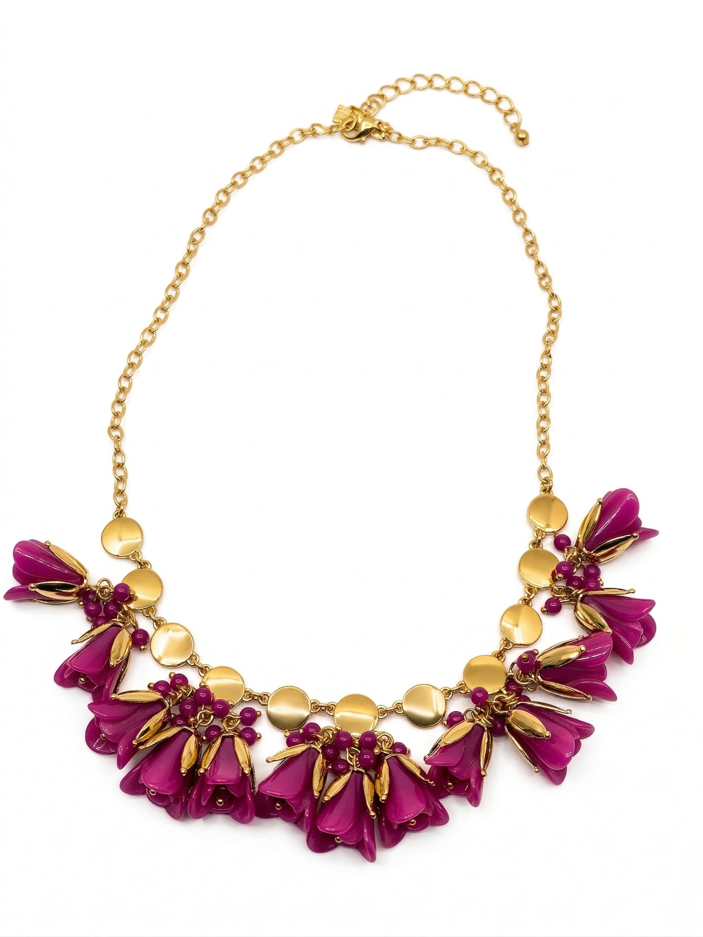 Purple Bellflower Tassel Necklace