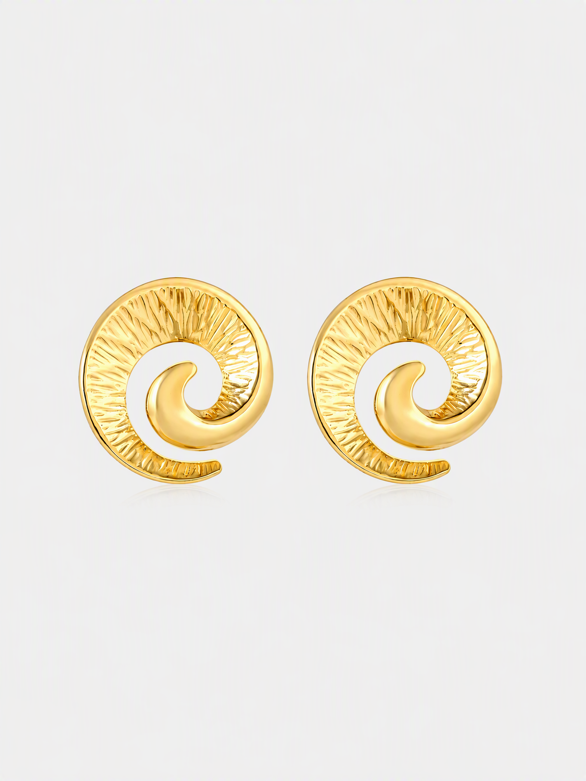 Sculptural Spiral Wave Studs