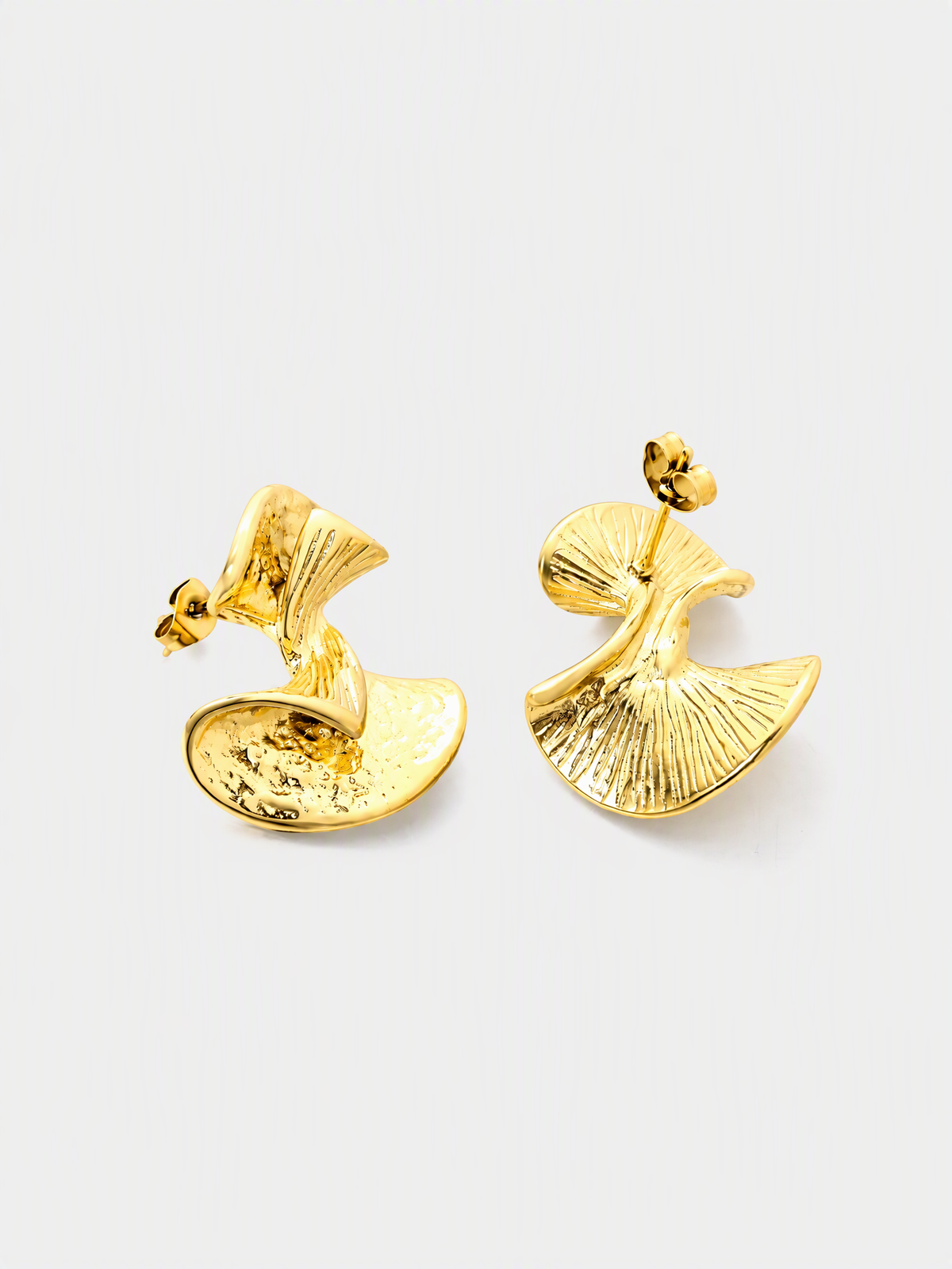 Sculptural Leaf Drop Earrings