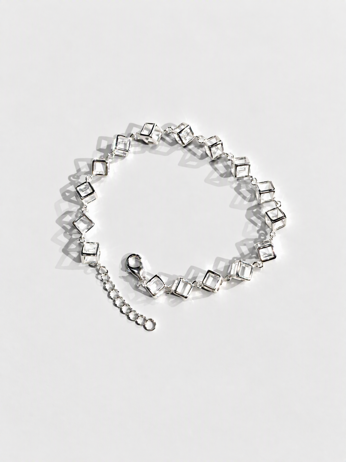 Sterling Silver Geometric Cube Bracelet