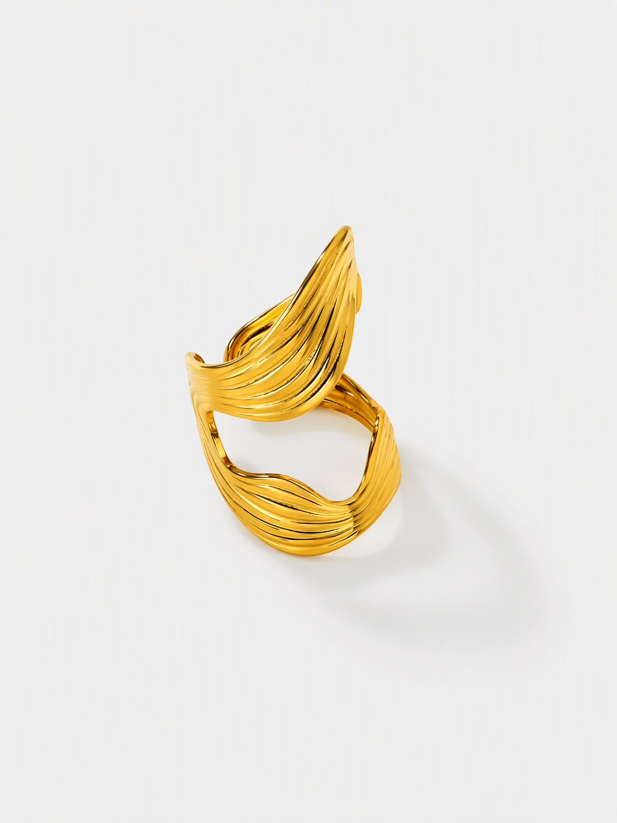 Pleated Wave Statement Ring