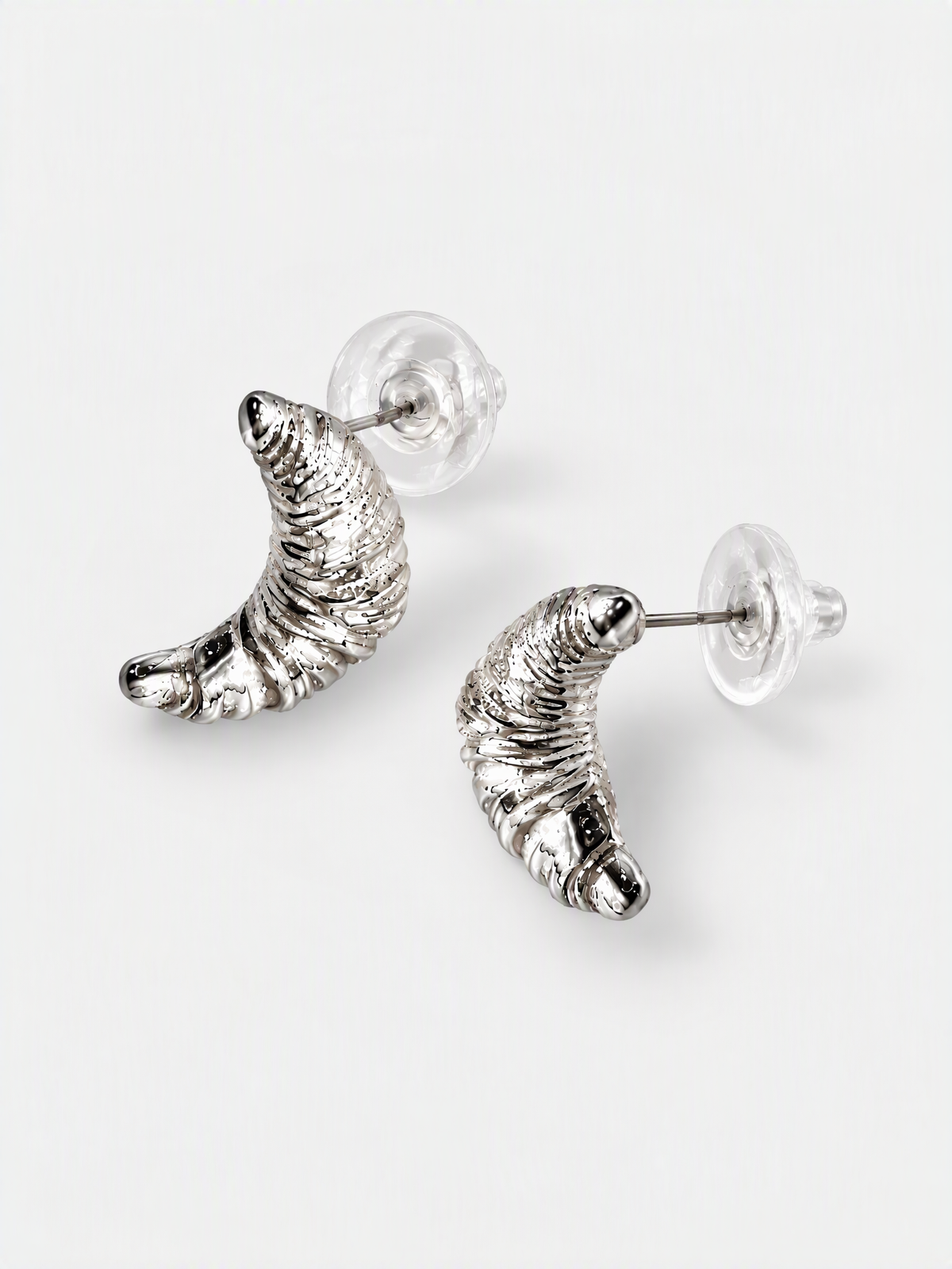 Sculptural Croissant Studs