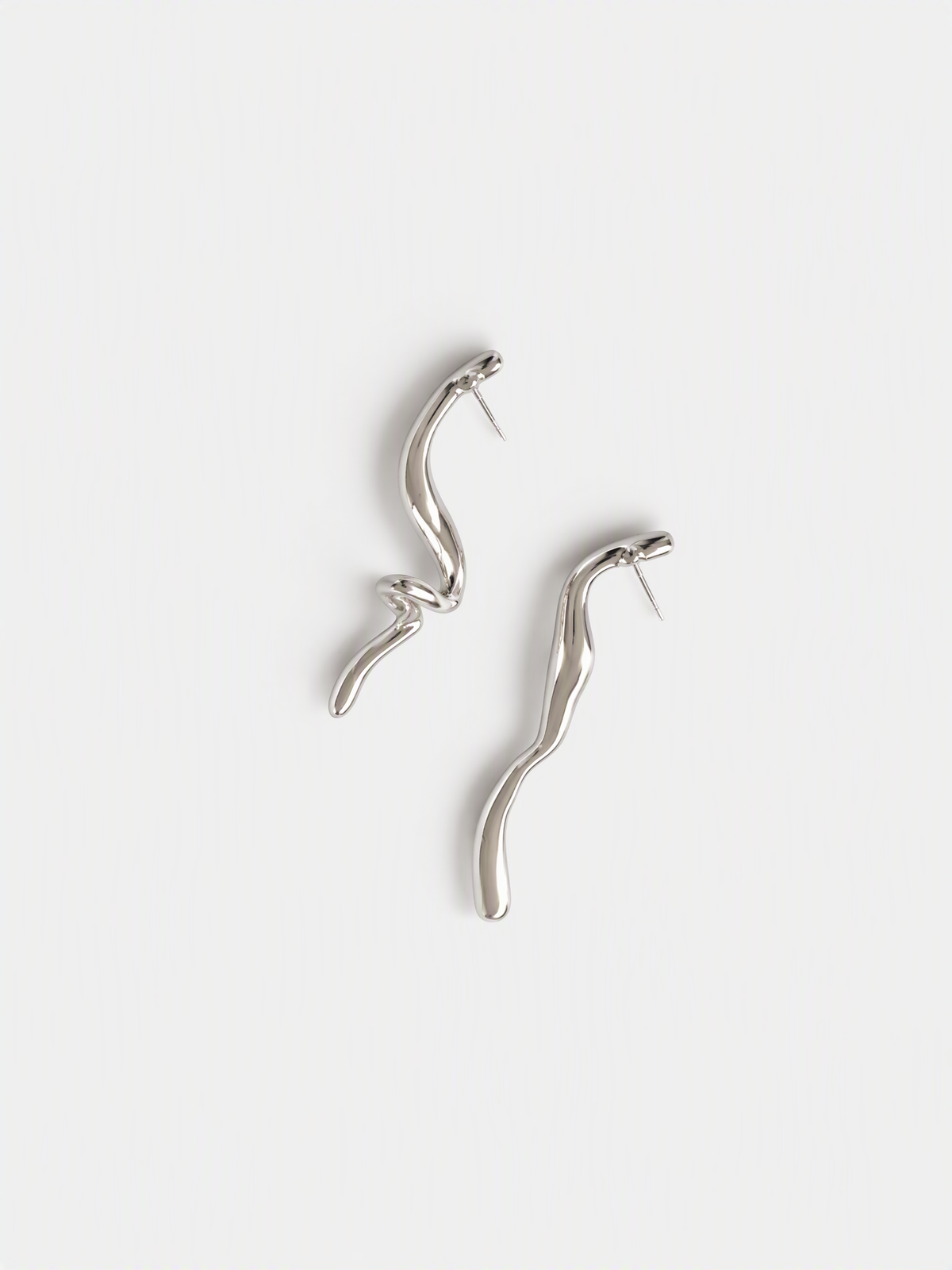 Asymmetric Sculptural Wave Earrings