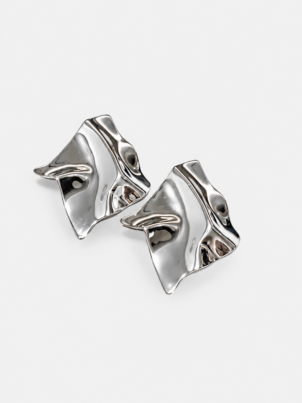 Sculptural Folded Square Studs