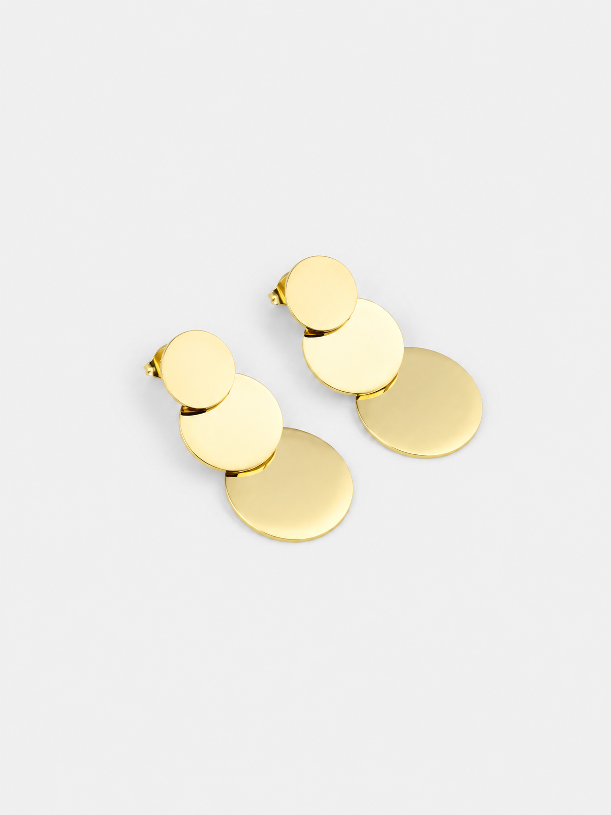 Sculptural Triple Disc Earrings