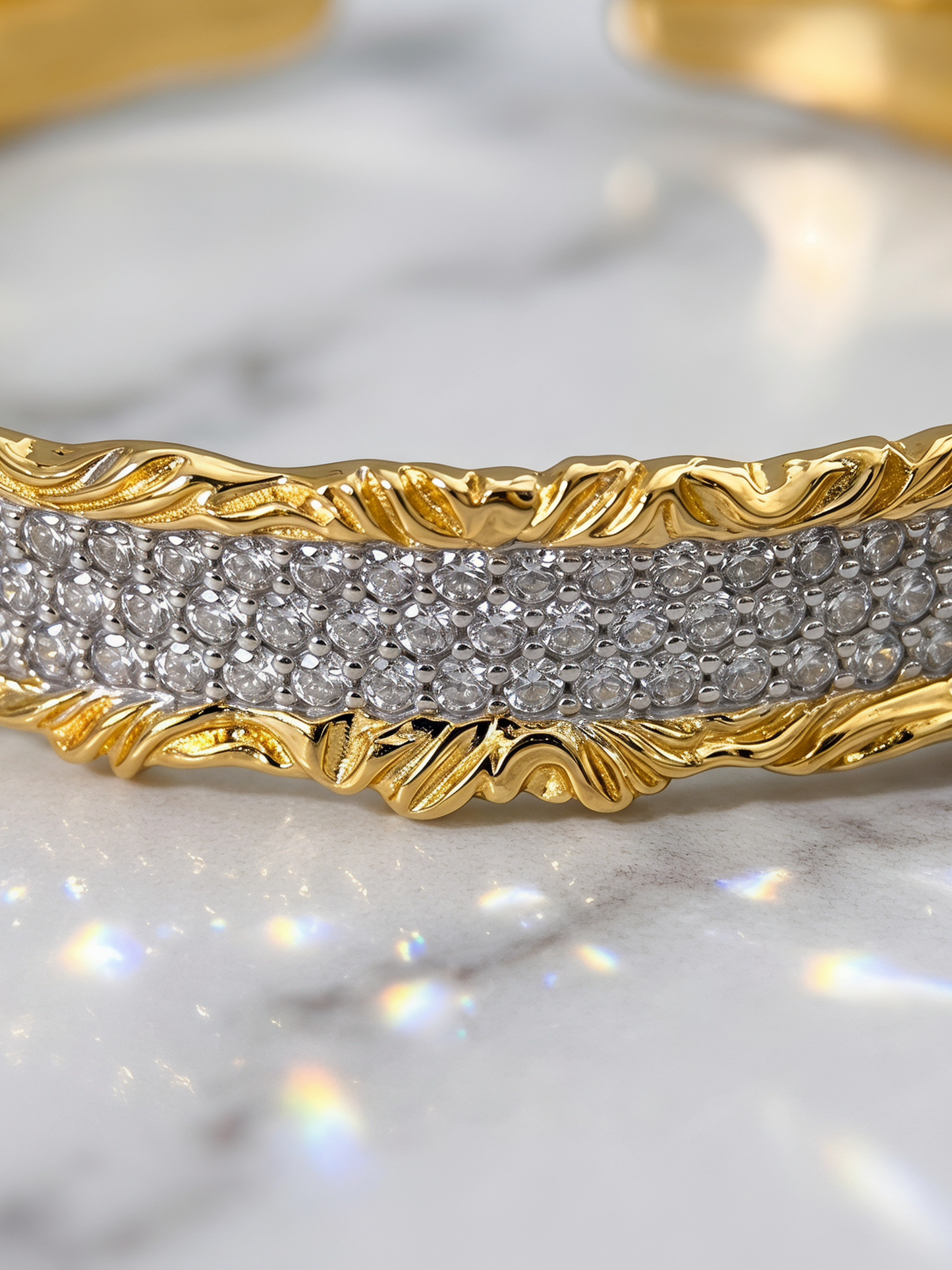Vintage 18K Gold Open Cuff Bracelet