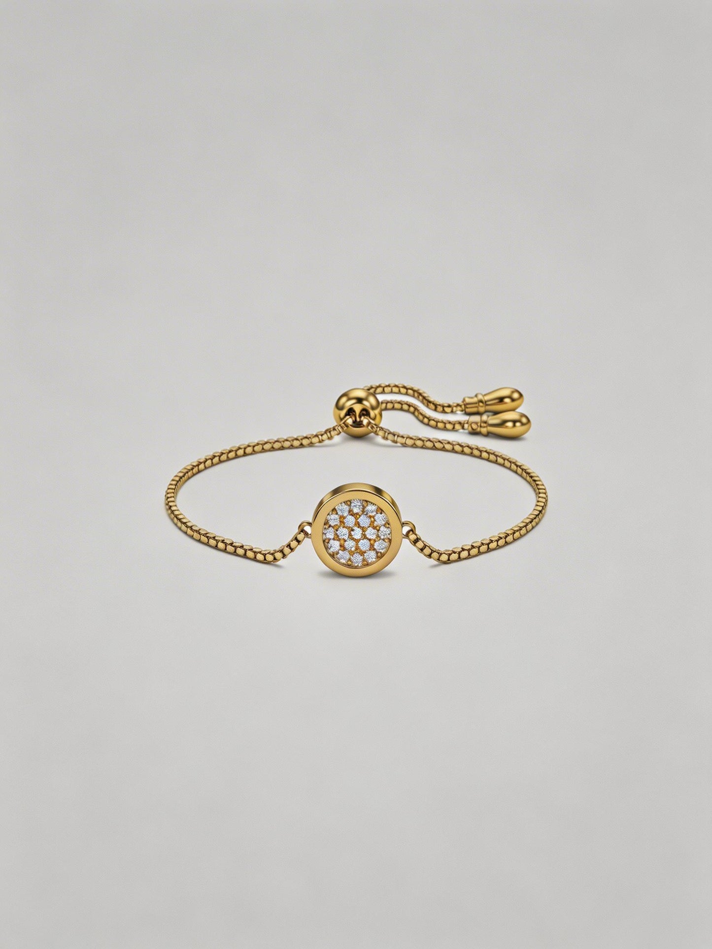 24K Gold Micro-Set Full Diamond Round Bracelet