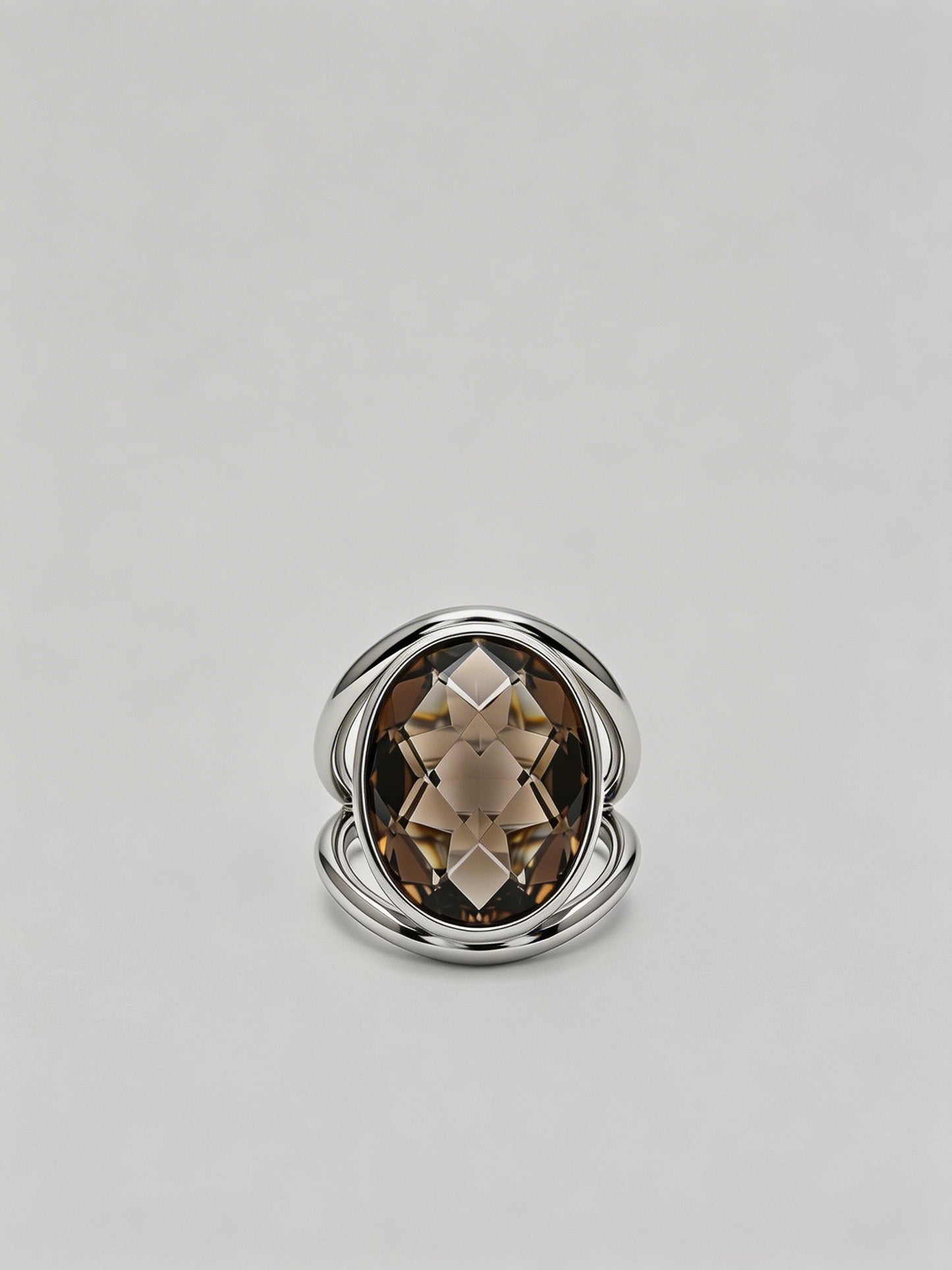 Vintage Smoky Quartz Sterling Silver Ring