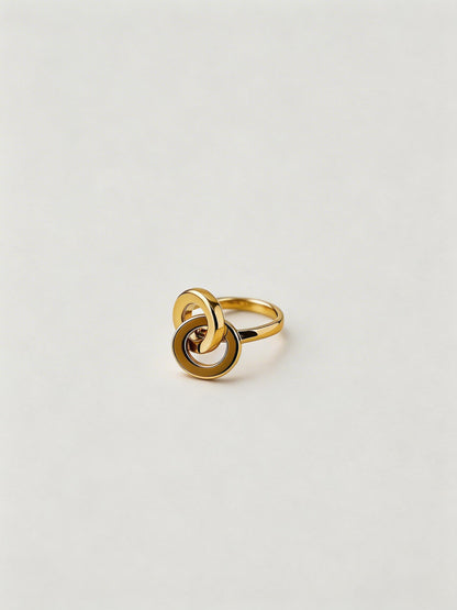 Minimalist Geometric Gilded Ring