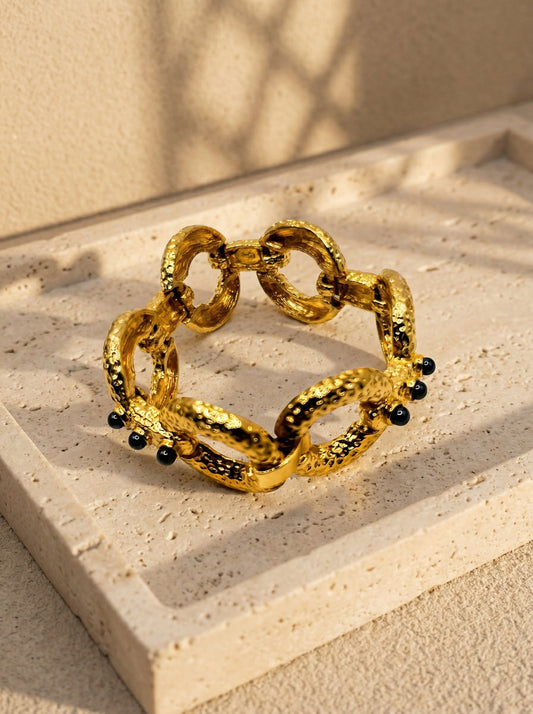 Hammered Texture Metal Chain Bracelet