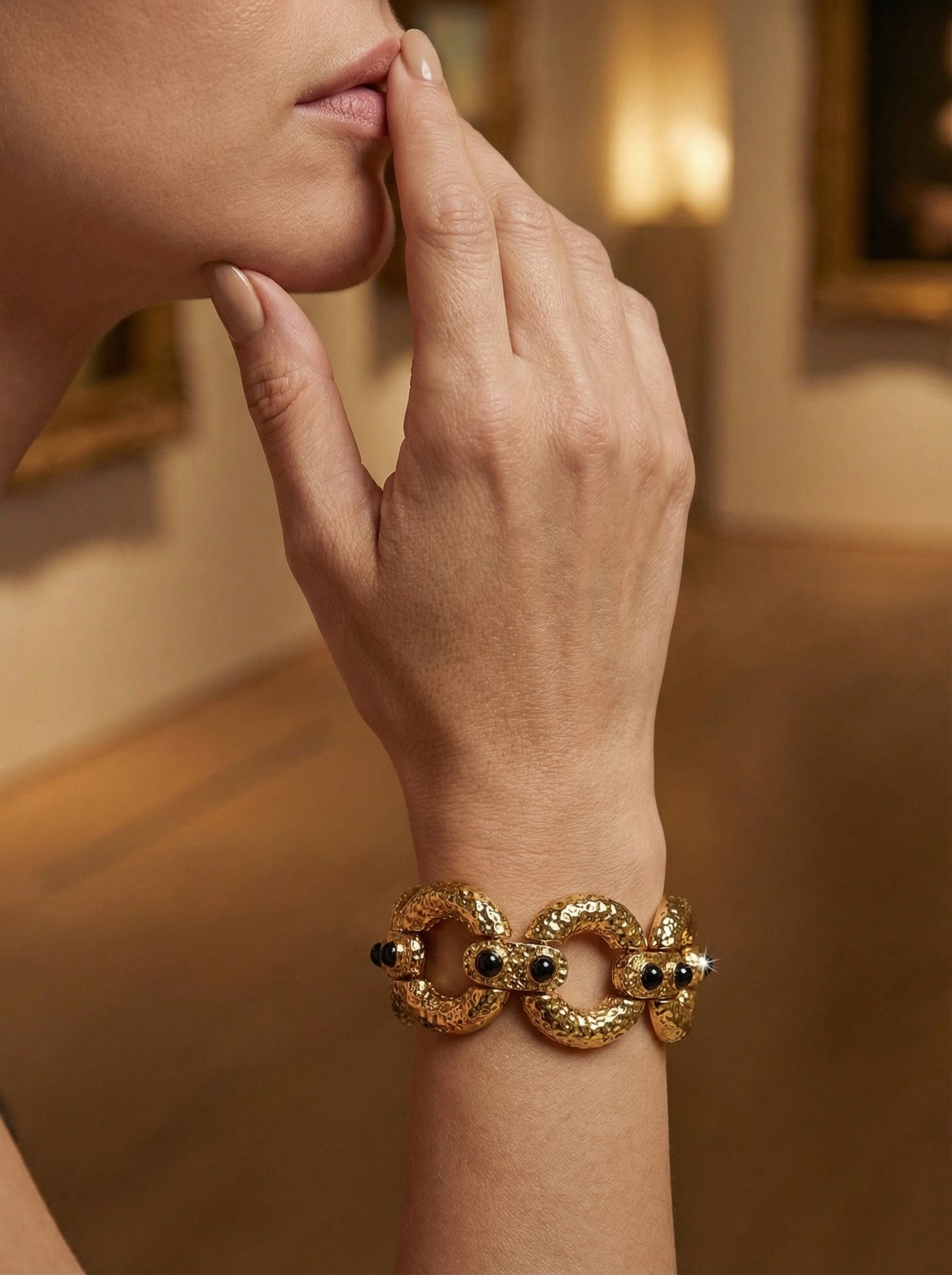 سوار سلسلة معدنية بنسيج مطحون