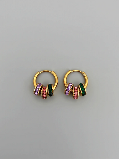 Color Pop Charm Hoop Earrings