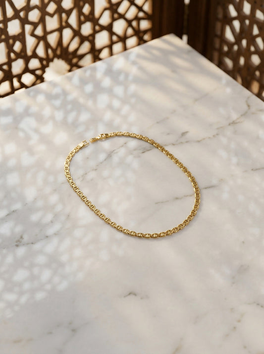 Anchor Chain Pattern Flat Necklace