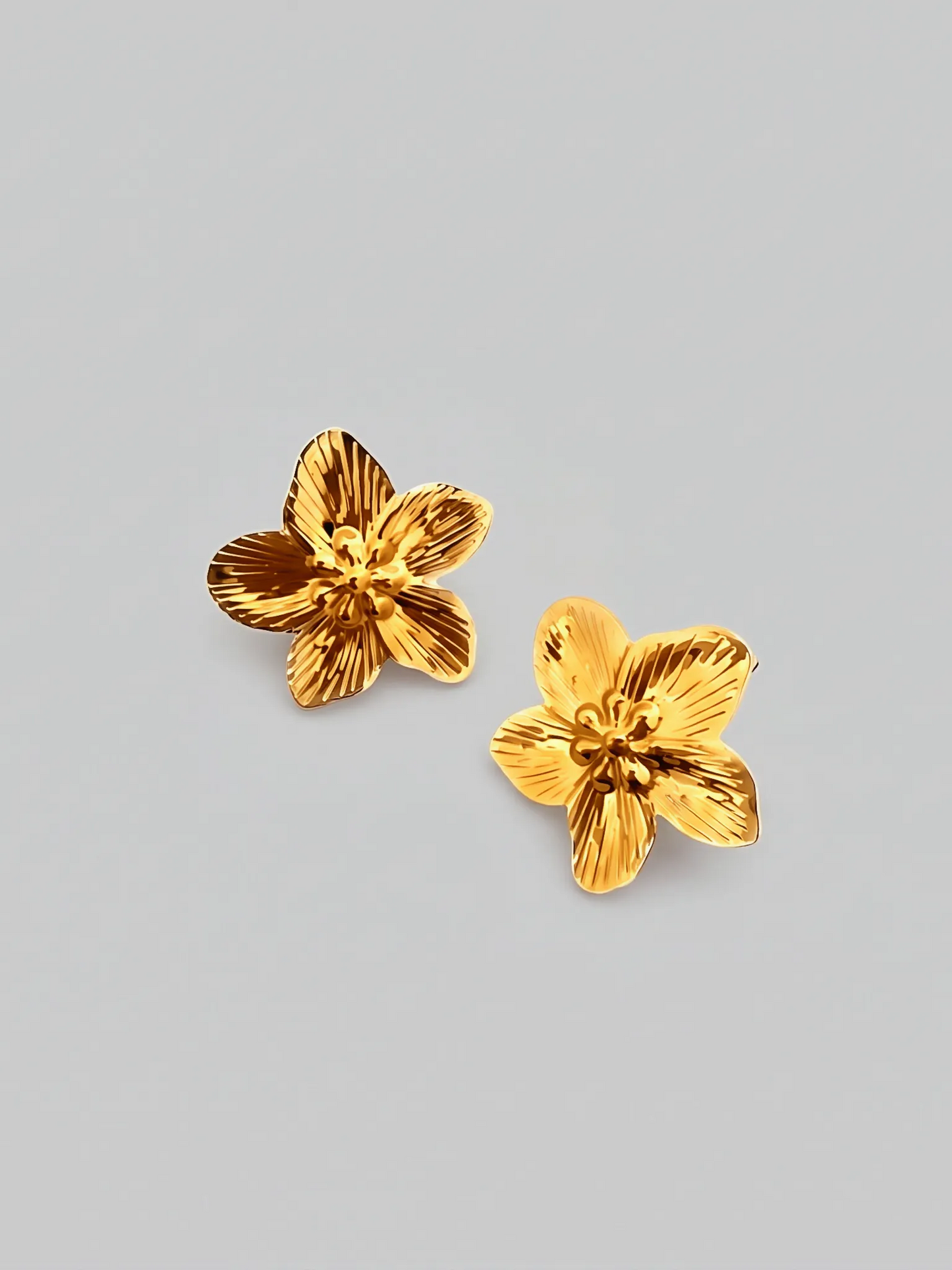 French Vintage Embossed Cicada & Floral Stud Earrings