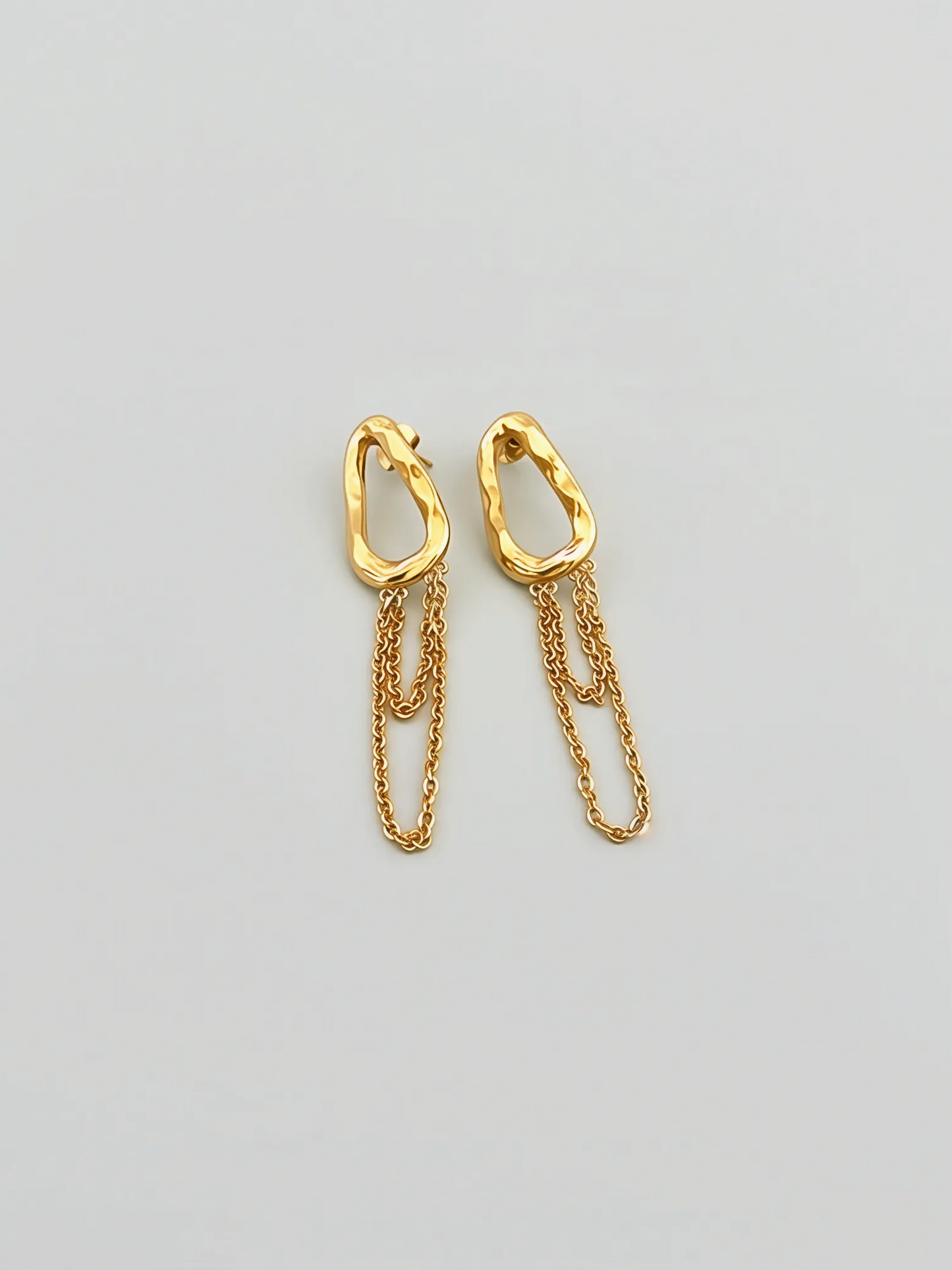 Textured Liquid Gold Tassel Earrings