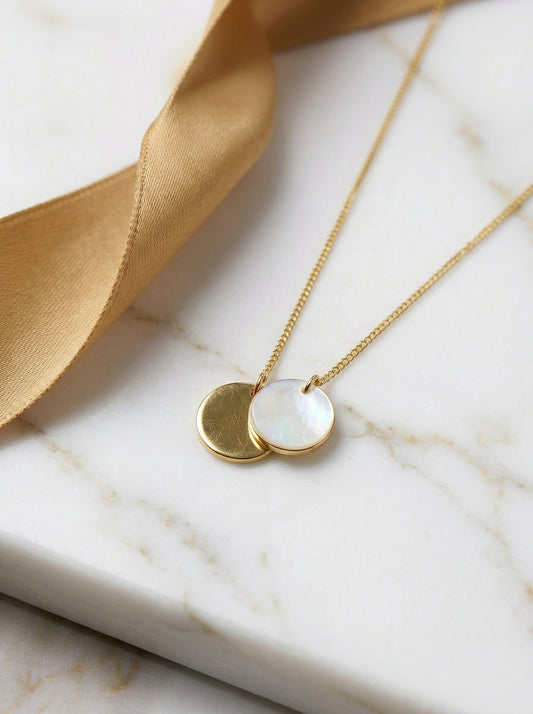 Gold Double Pendant Y-Shaped Clavicle Necklace