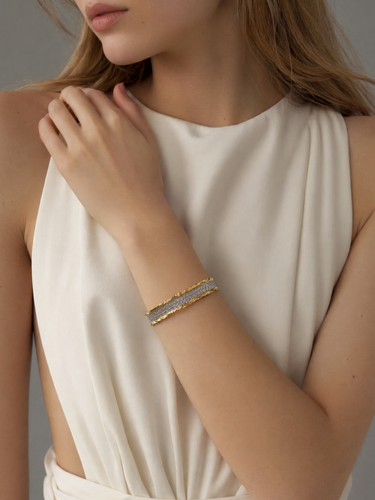 Vintage 18K Gold  Open Cuff Bracelet