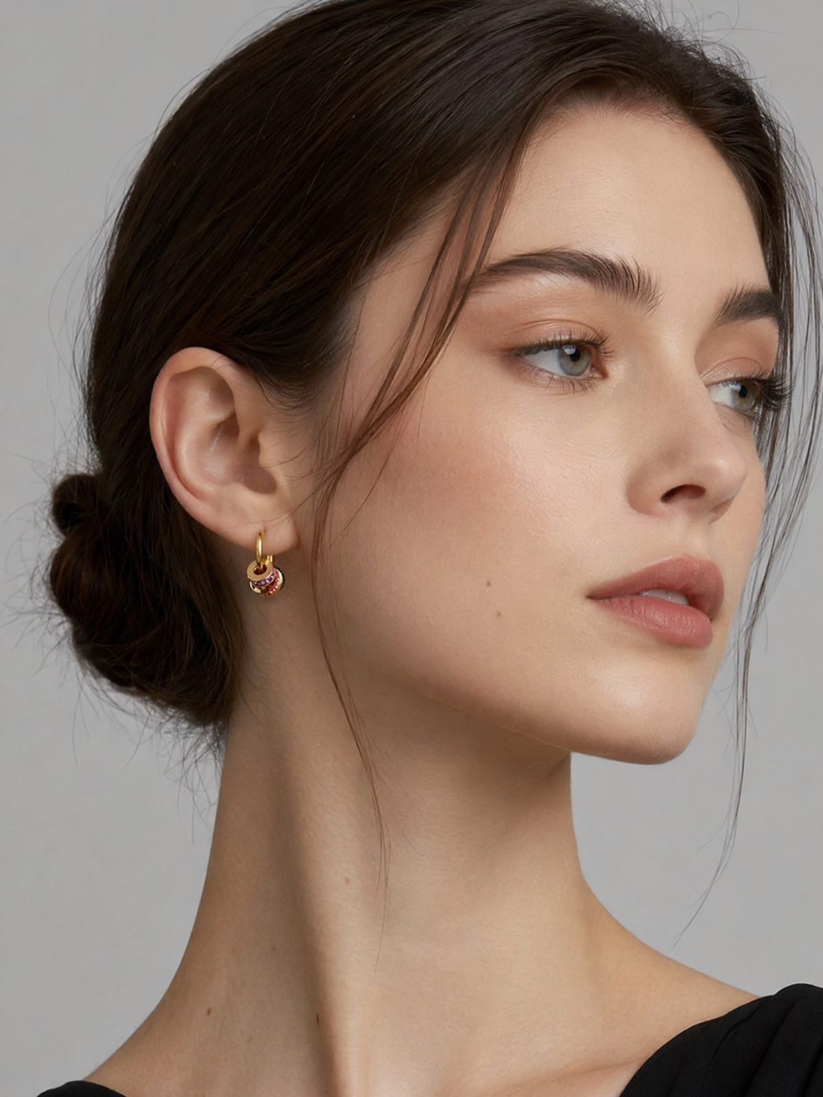 Color Pop Charm Hoop Earrings