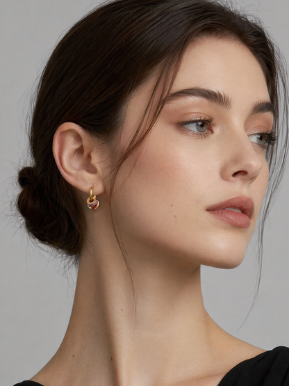 Color Pop Charm Hoop Earrings
