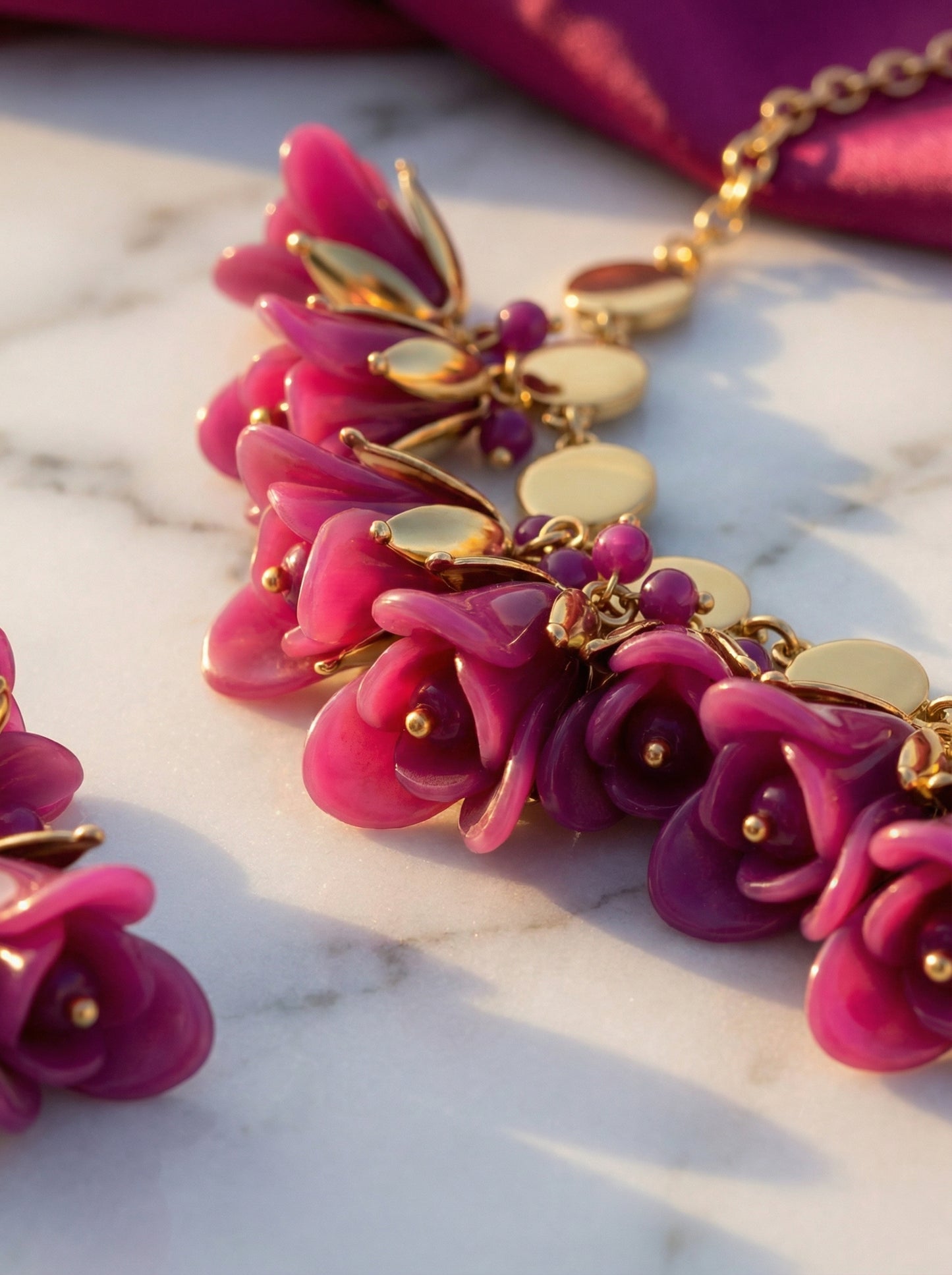 Purple Bellflower Tassel Necklace