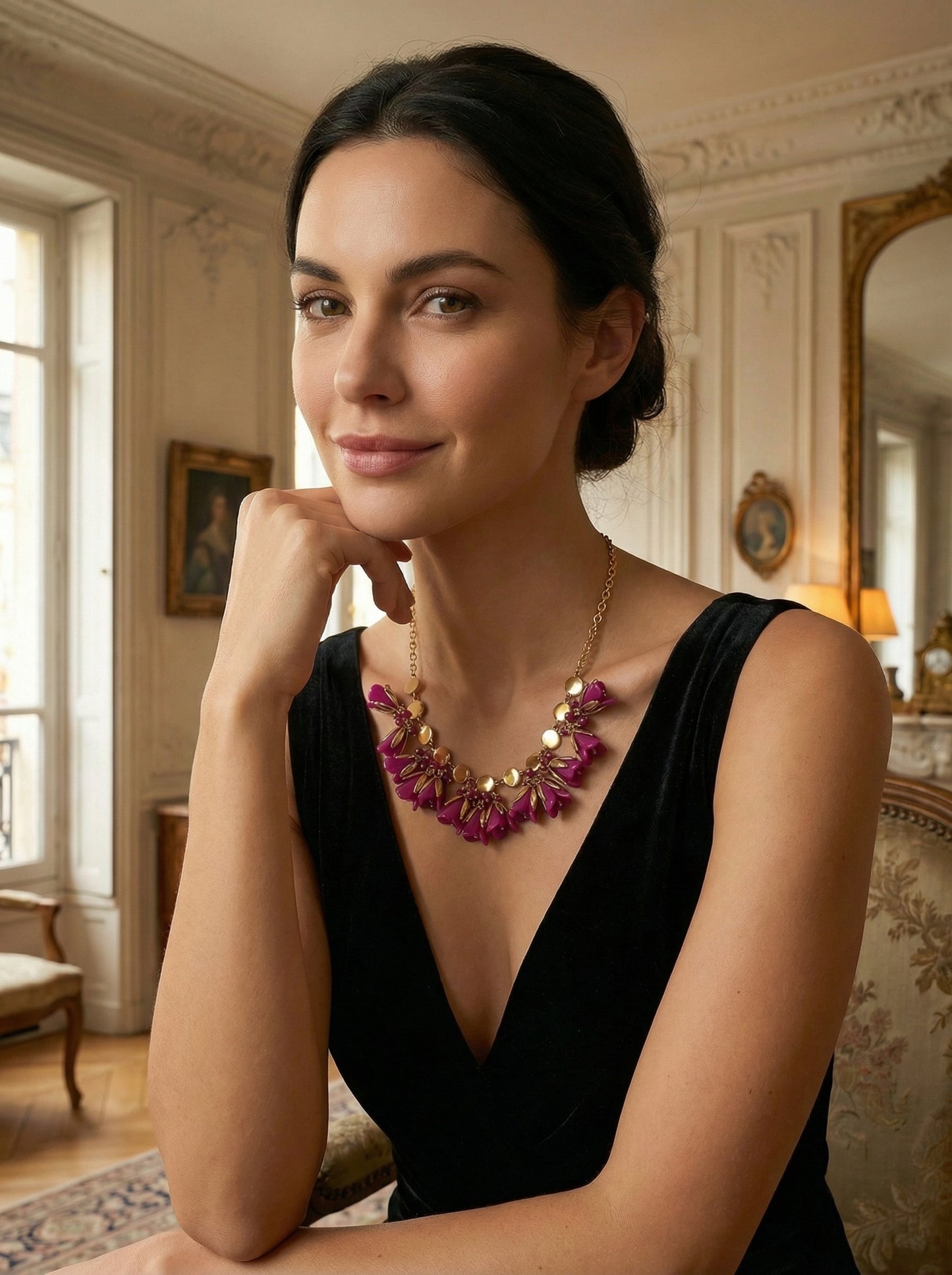 Purple Bellflower Tassel Necklace