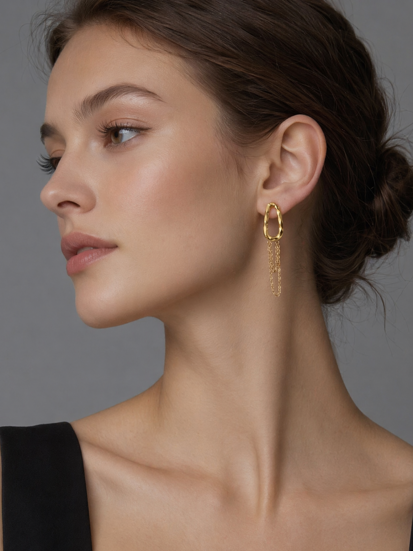 Textured Liquid Gold Tassel Earrings