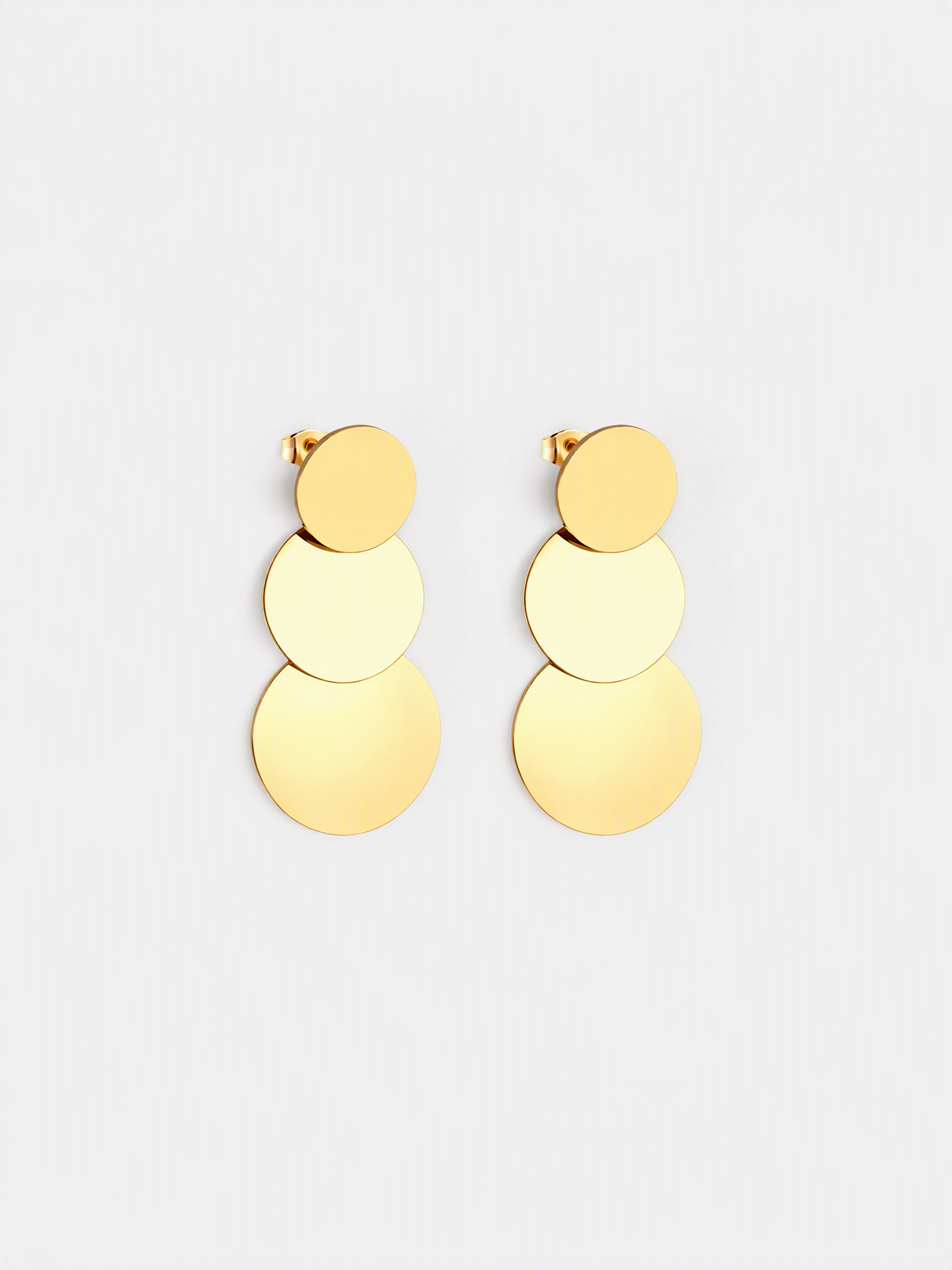 Sculptural Triple Disc Earrings