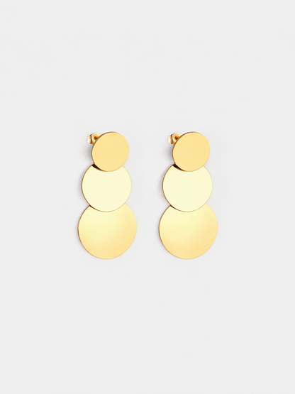 Sculptural Triple Disc Earrings
