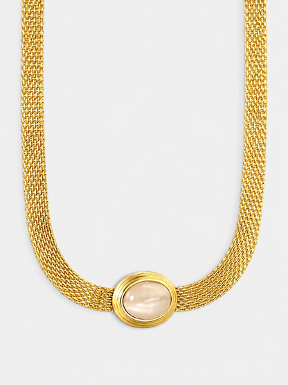 White Cat’s Eye Multi-Chain Necklace