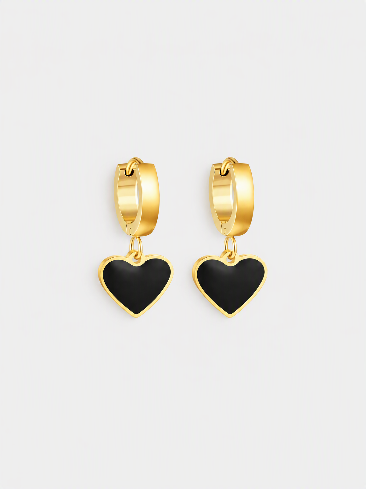 Enamel Heart Charm Hoops - Member Privilege
