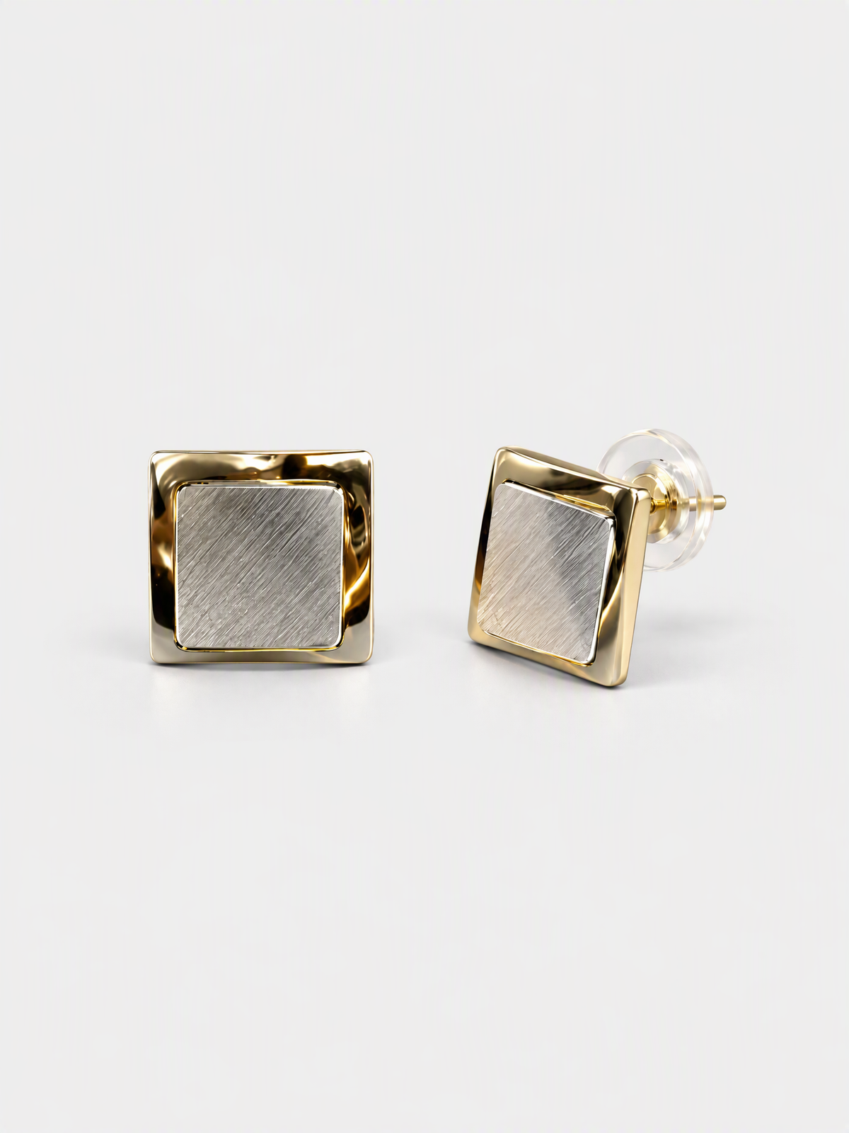 Layered Square Statement Studs