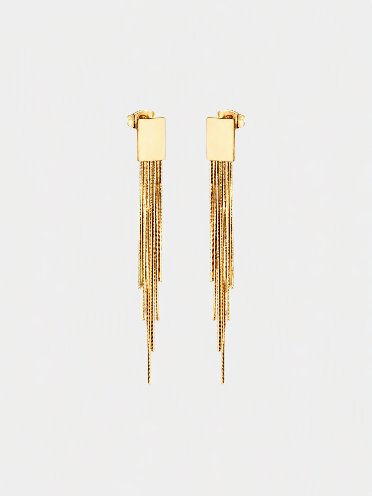Gold Chain Fringe Tassel Earrings