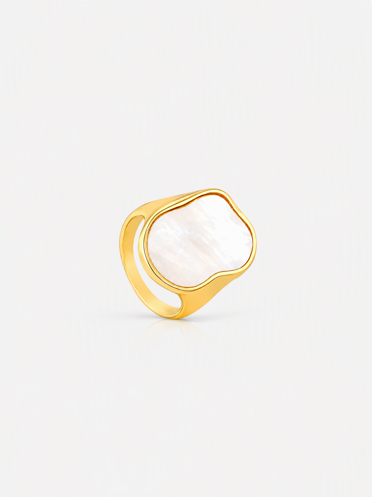 Pearlescent Organic Signet Ring