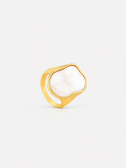Pearlescent Organic Signet Ring