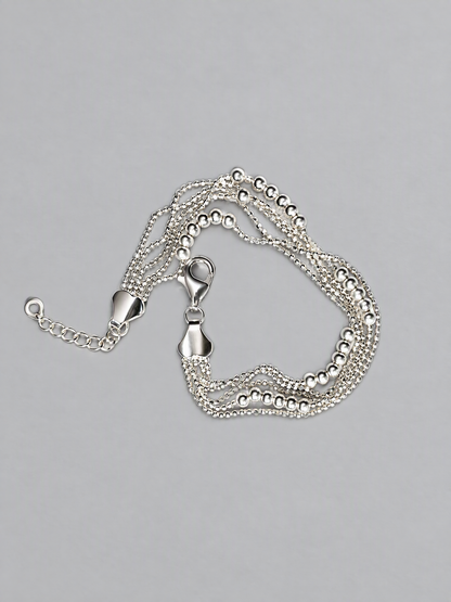 Sterling Silver Layered Bead Bracelet