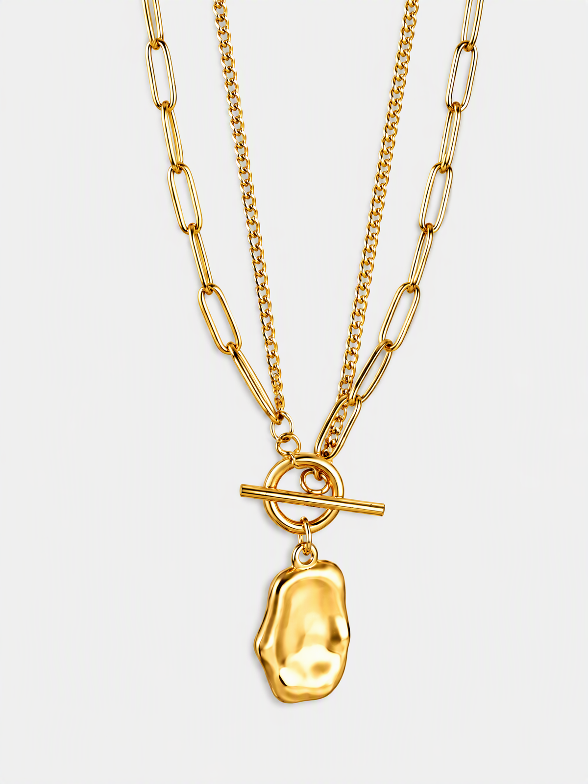 Molten Toggle Layered Necklace