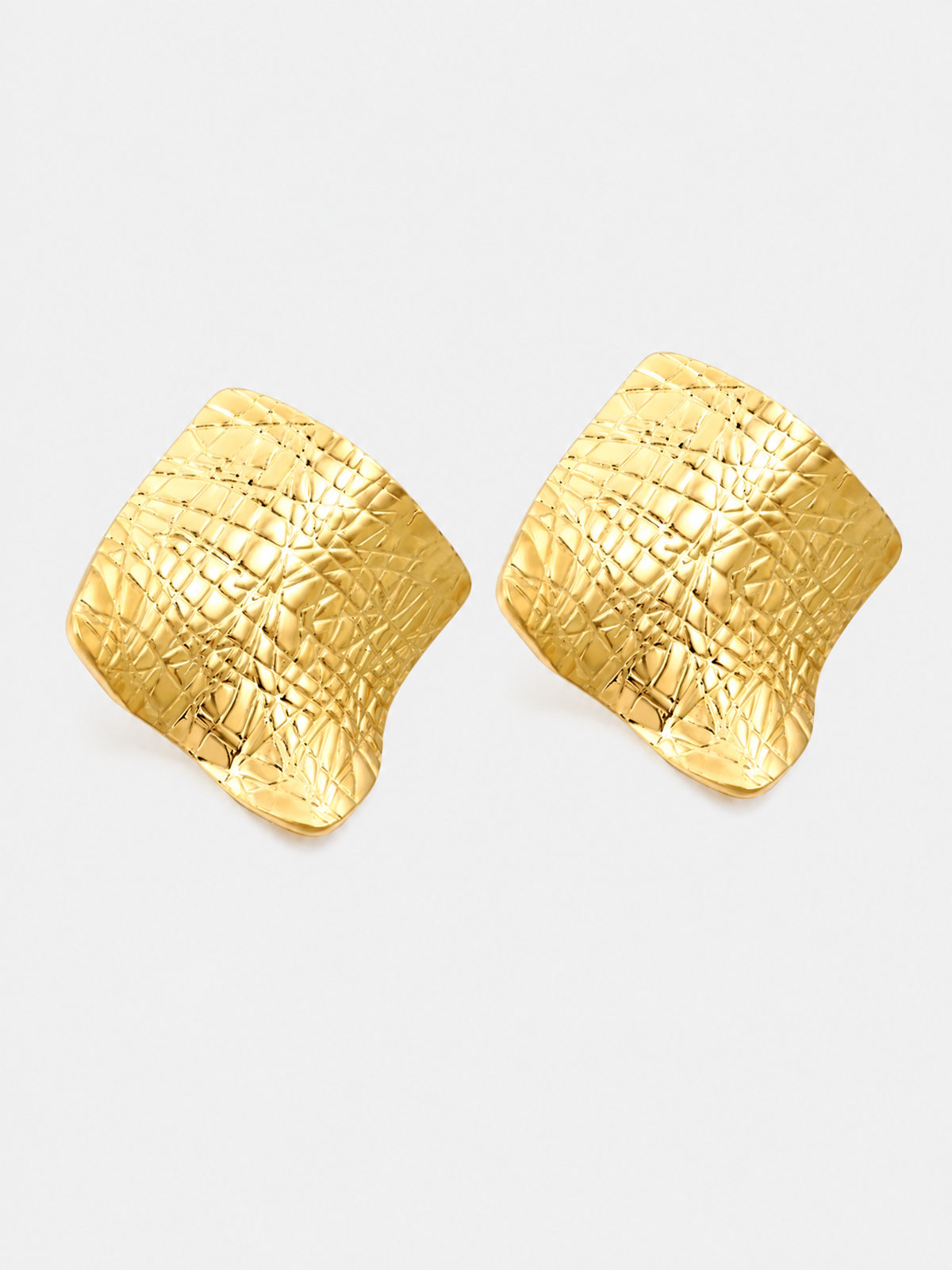 Croc-Embossed Sculptural Studs