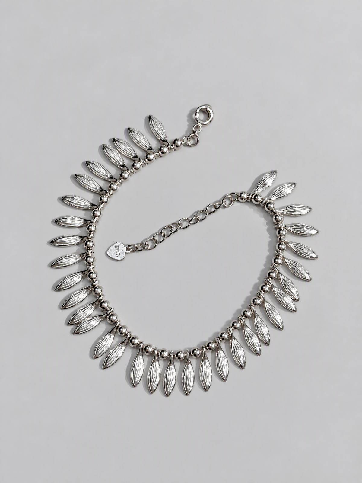 Sterling Silver Leaf Fringe Bracelet
