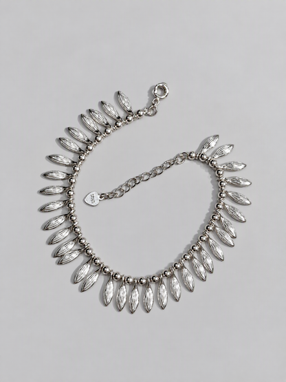 Sterling Silver Leaf Fringe Bracelet