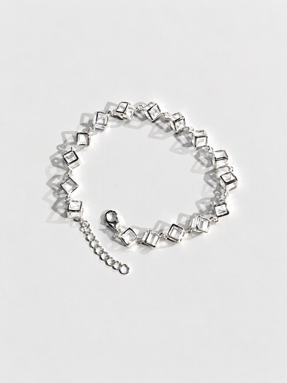 Sterling Silver Geometric Cube Bracelet