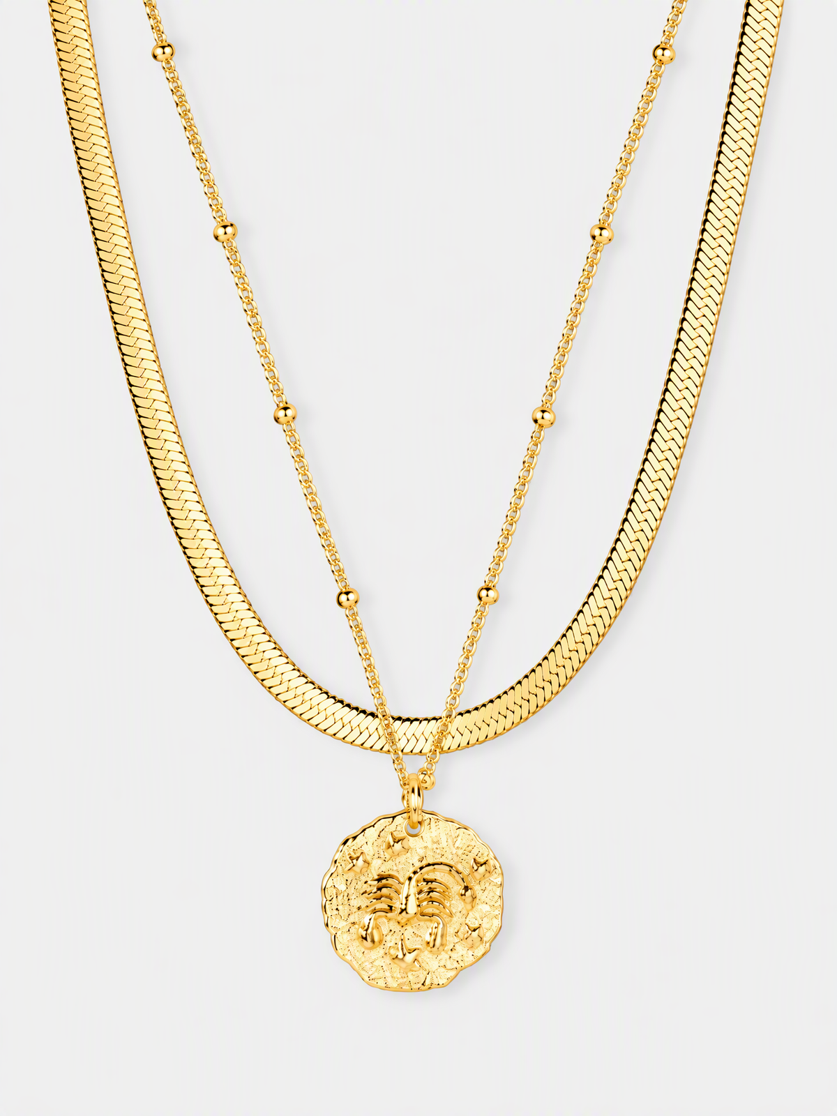 Scorpion Coin Layered Necklace