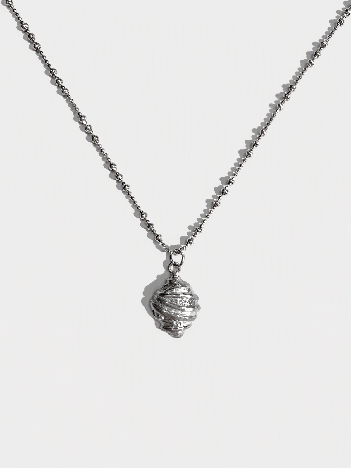 Sterling Silver Croissant Charm Necklace