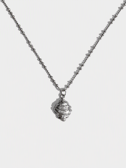Sterling Silver Croissant Charm Necklace