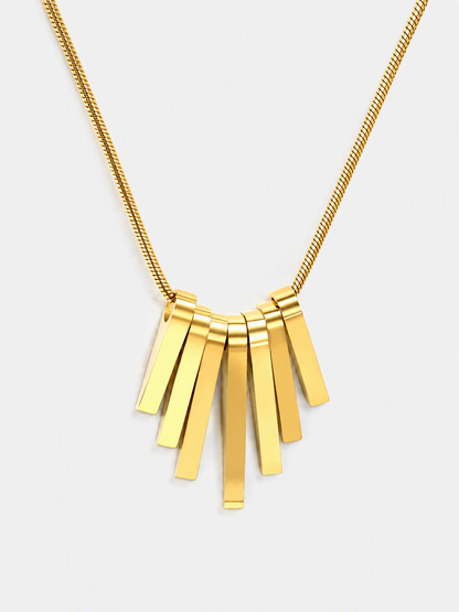 Bar Fringe Pendant Necklace
