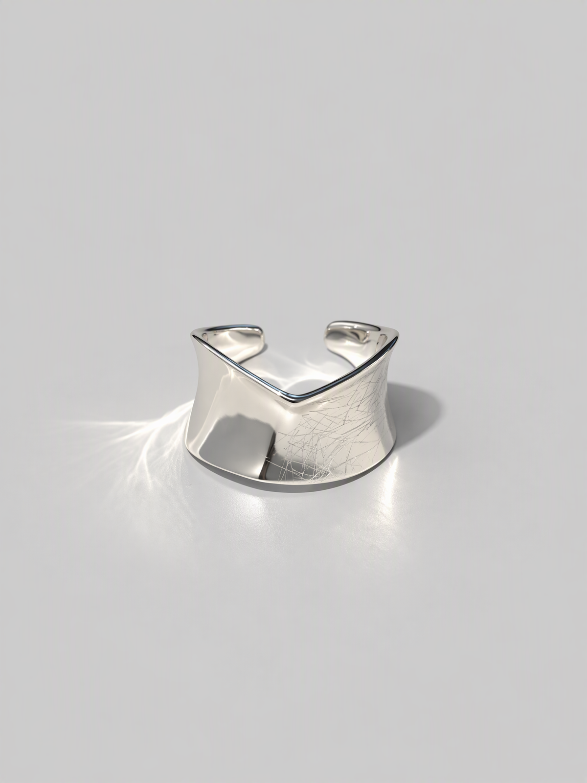 Mirror Etch Wave Ring