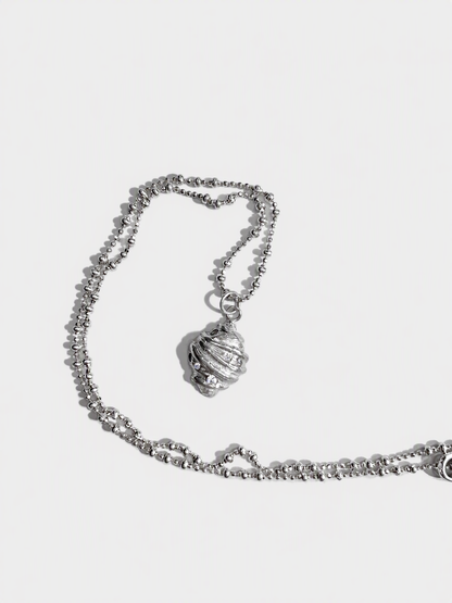 Sterling Silver Croissant Charm Necklace