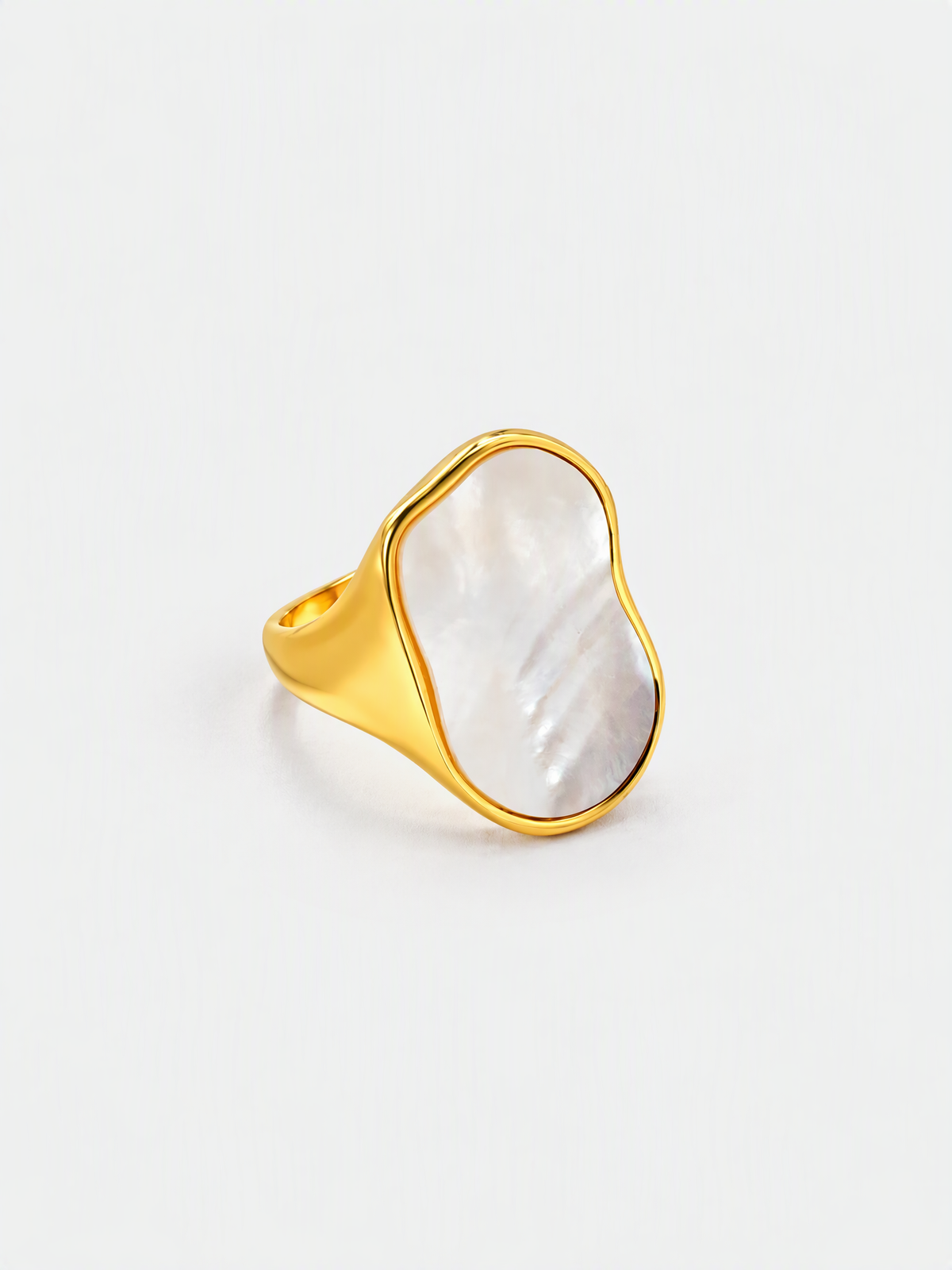 Pearlescent Organic Signet Ring