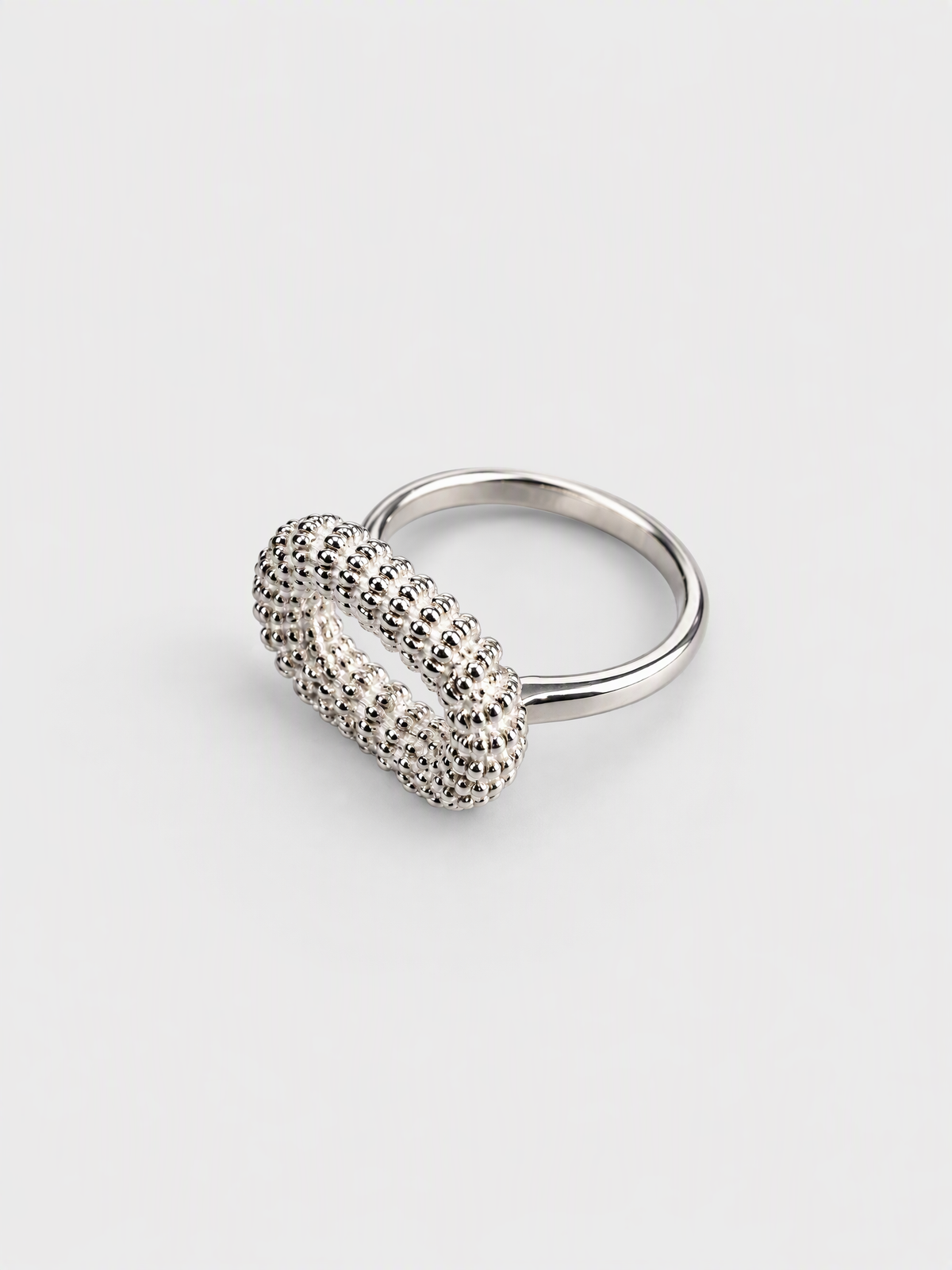 Sculptural Beaded Oval Ring