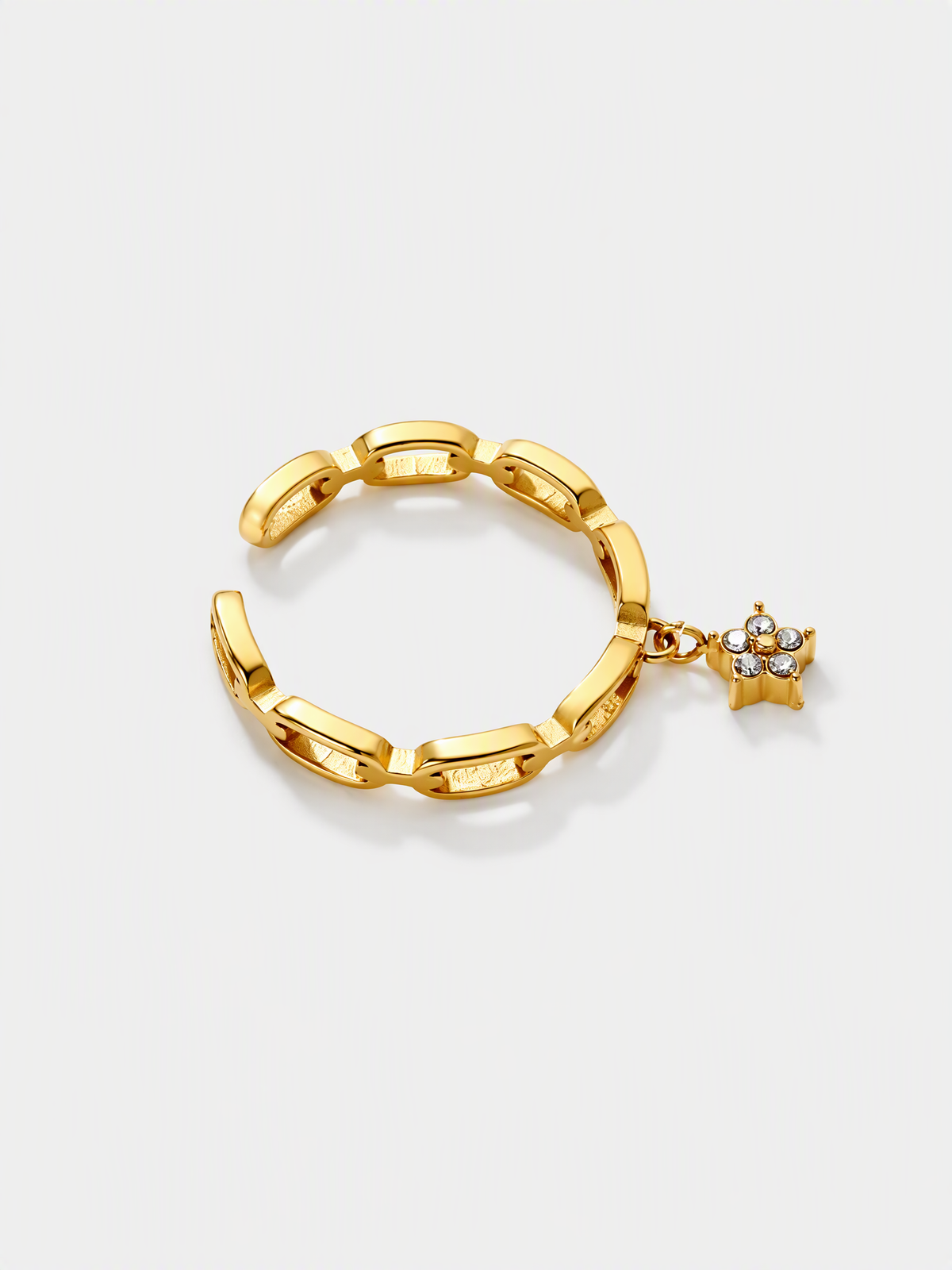 Star Charm Chain Ring